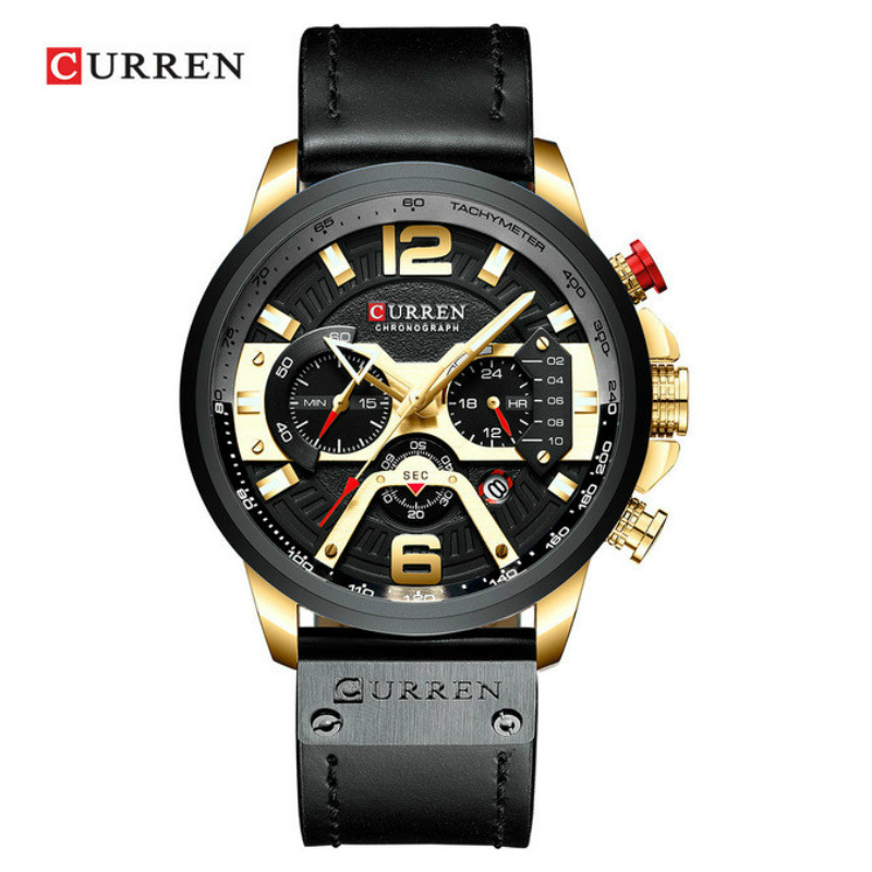 CURREN Casual Sport Watches Men Top Brand Luxury Military Leather WristWatch Clock Chronograph Watch