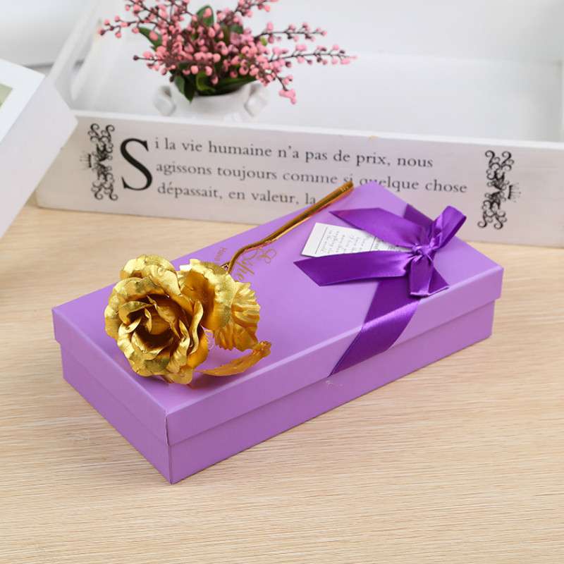 24K Gold Foil Rose Christmas Gift Gold Rose Soap Flower Gift Box Creative Valentine&apos;s Day Gift