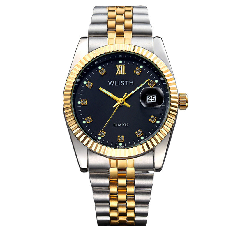 WLISTH Brand high-end couple watches for men or women fashion waterproof business gold watchs wristwatches luminous quartz watched