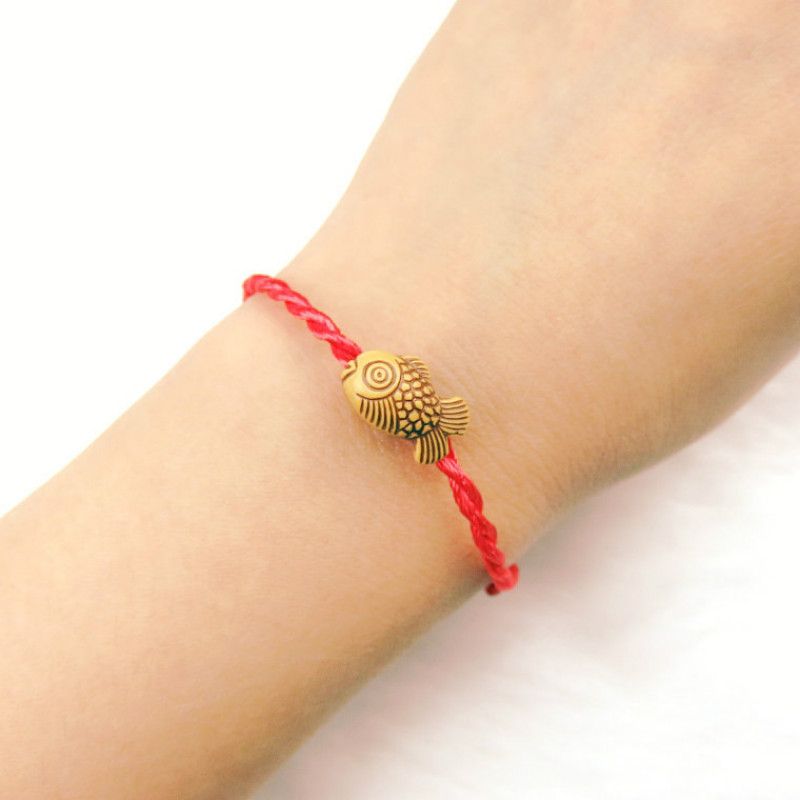 Imitation wood woven red rope bracelets accessories bracelet for men and women