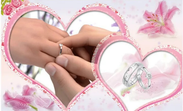 2PCS/SET Couple rings set for men women adjustable rings jewelry korean style ring wedding jewellery