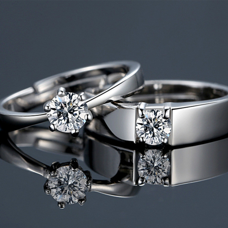 2PCS/SET Couple rings set for men women adjustable rings jewelry korean style ring wedding jewellery