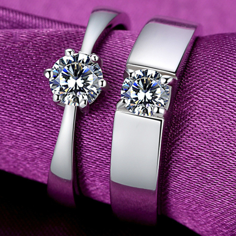 2PCS/SET Couple rings set for men women adjustable rings jewelry korean style ring wedding jewellery