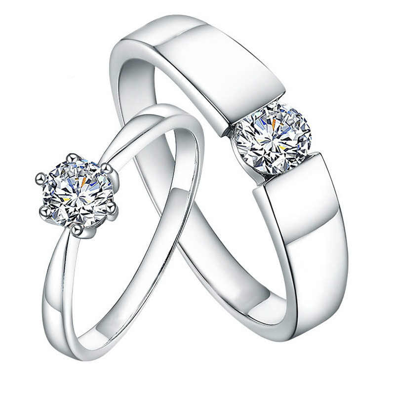 2PCS/SET Couple rings set for men women adjustable rings jewelry korean style ring wedding jewellery