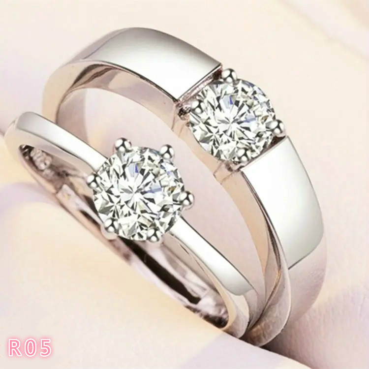 2PCS/SET Couple rings set for men women adjustable rings jewelry korean style ring wedding jewellery