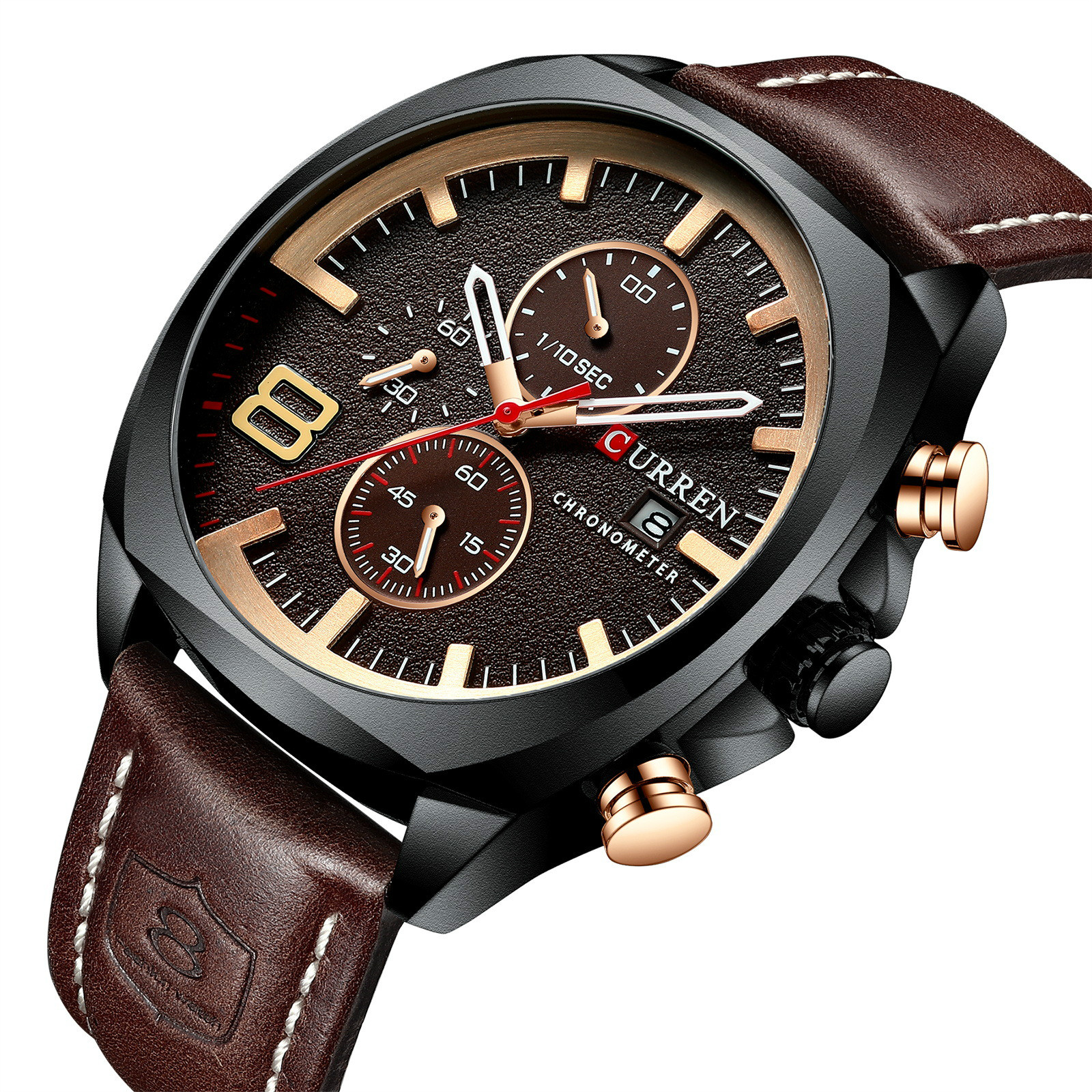 CURREN brand men&apos;s watch fashion sports leather waterproof watch calendar men&apos;s watch  watches