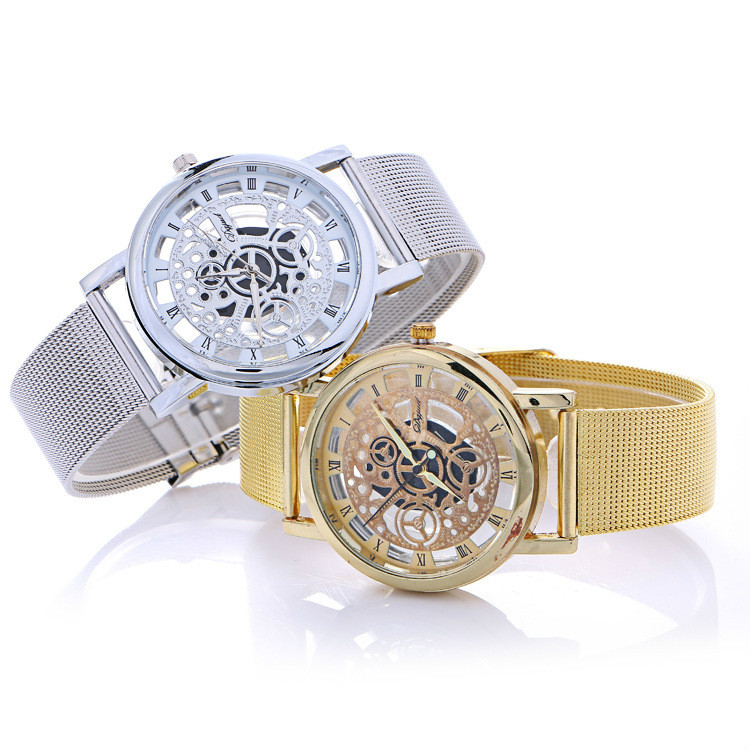 Fashion hollow soft tape watches for men and dwomen non-mechanical watch high-grade business leisure personality fashion perspective hollow-out quartz men's watch