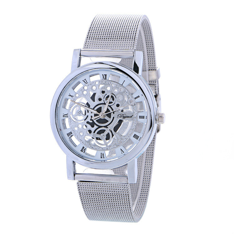 Fashion hollow soft tape watches for men and dwomen non-mechanical watch high-grade business leisure personality fashion perspective hollow-out quartz men's watch