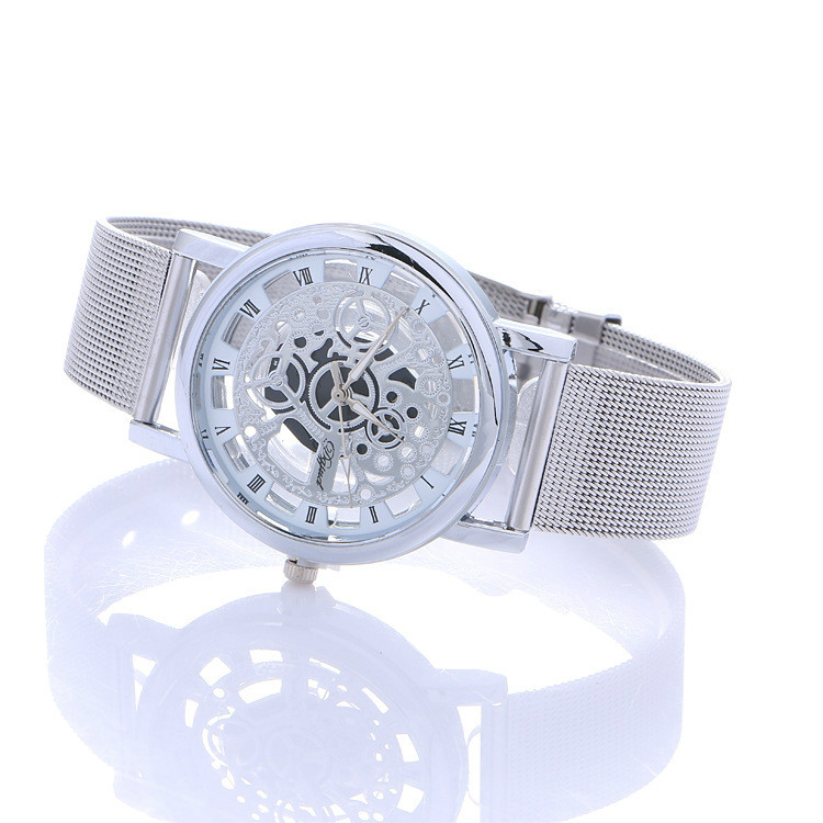 Fashion hollow soft tape watches for men and dwomen non-mechanical watch high-grade business leisure personality fashion perspective hollow-out quartz men's watch