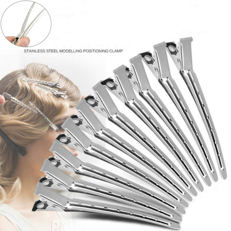 10Pcs Hair Clips Headwear Stainless Hairdressing Clips Clamp Salon Hairpins DIY Hairs Styling Tools