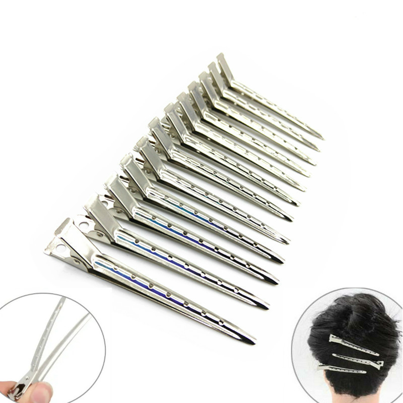 10Pcs Hair Clips Headwear Stainless Hairdressing Clips Clamp Salon Hairpins DIY Hairs Styling Tools