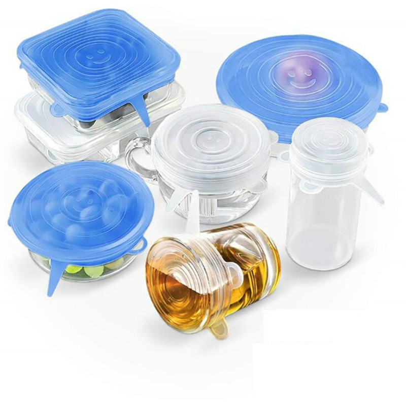 6 Pcs Kitchen Gadgets Accessories Reusable Silicon Stretch Universal Lids Food Bowl Kitchen Tools