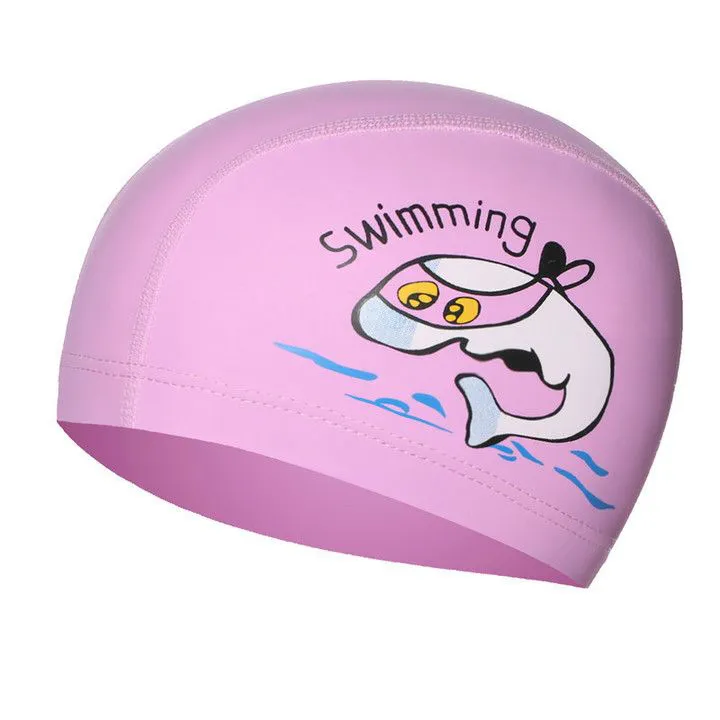 New Cartoon Swimming Cap PU Children Waterproof Swimming Caps Kids Colorful Baby Swim Hats For Boy And Girl