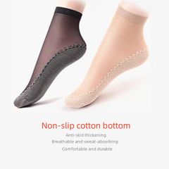 5 Pairs Women's socks Cotton socks Women's clothing Ultra-thin socks Women's socks Thin breathable socks FREE SIZE Black