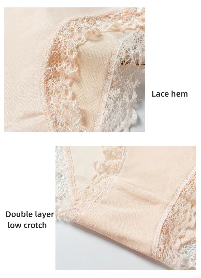 4 PCS  Women's underwear Women's Clothing Women's lace underwear New Milk Silk Pants