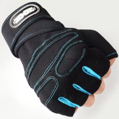 A Pair Long Wrist Half-finger Gloves Men's And Women's Motorcycle Gloves Fitness Barbell Equipment Weightlifting Outdoor Sports Cycling Gloves
