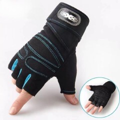 A Pair Long Wrist Half-finger Gloves Men's And Women's Motorcycle Gloves Fitness Barbell Equipment Weightlifting Outdoor Sports Cycling Gloves
