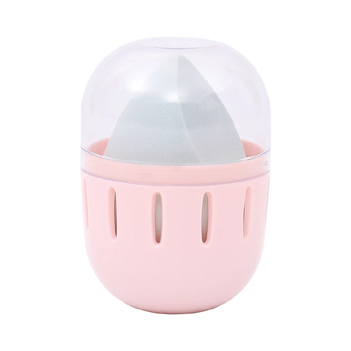 Traveling portable transparent dust-proof makeup egg finishing box with color makeup bag，Portable and compact, not occupying space, isolating foreign objects, convenient cleaning,