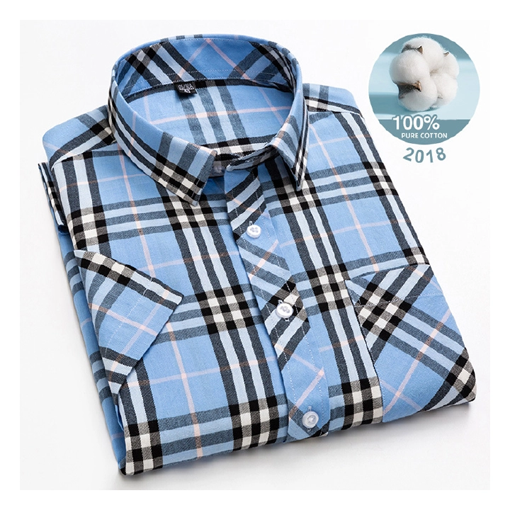 Plaid Cotton Shirt Men's Long-Sleeved Loose Wash Cotton Men's Inch Shirt