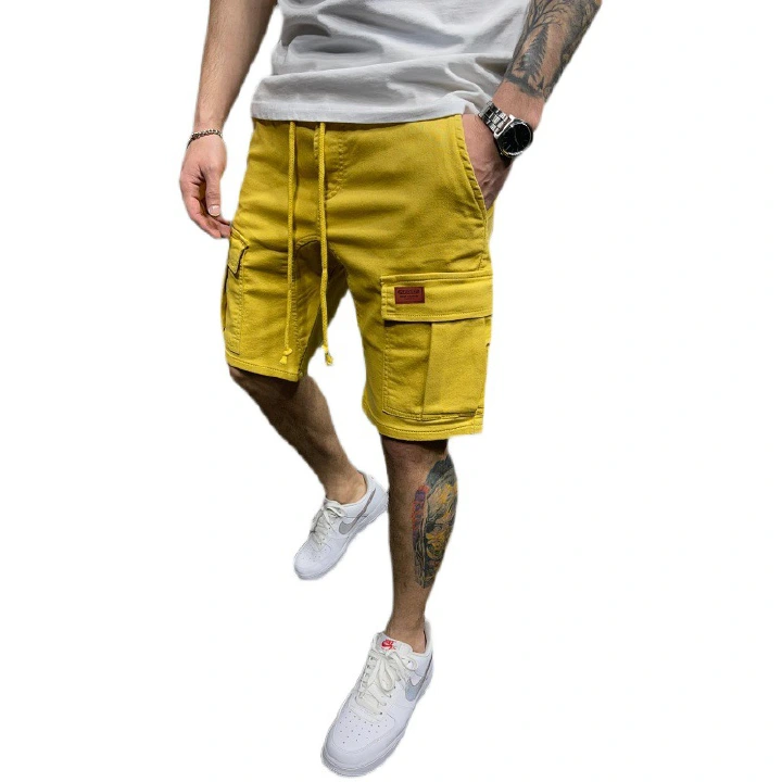 2022 summer new shorts men's multi-pocket casual straight five-point pants European and American trend brand cargo shorts