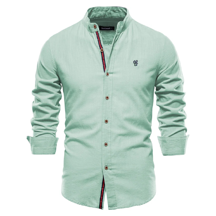 AIOPESON 100% Cotton Social Shirt Men Solid Color Long Sleeve High Quality Brand Shirt for Men Spring Stand Casual Men's Shirts