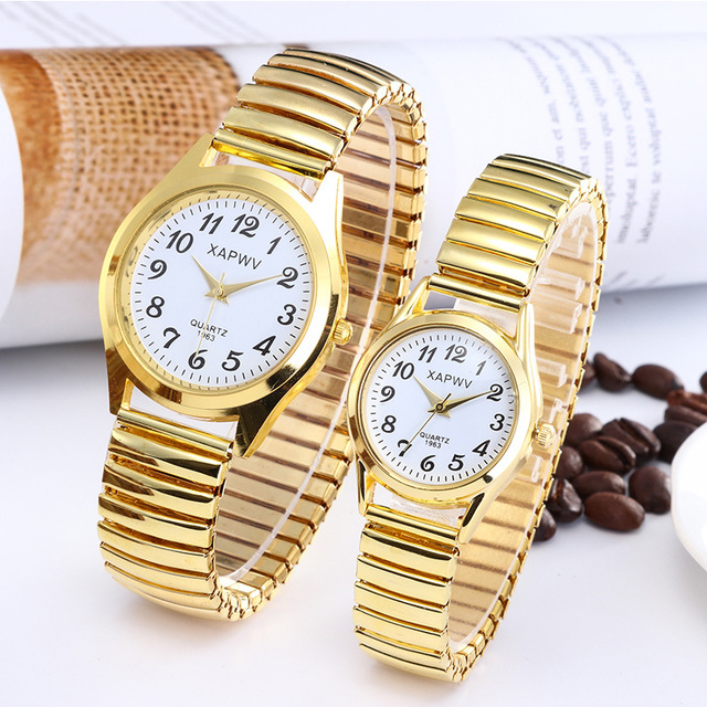 Xapwv classic large plate elastic band old head digital quartz watch for men and women