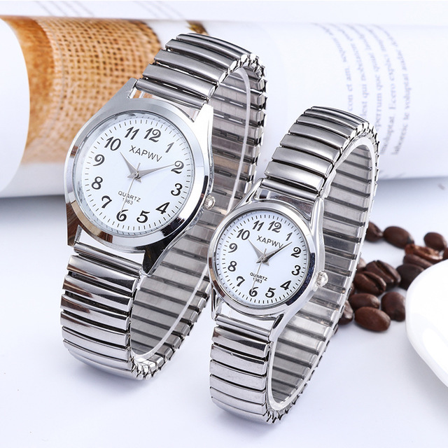 Xapwv classic large plate elastic band old head digital quartz watch for men and women