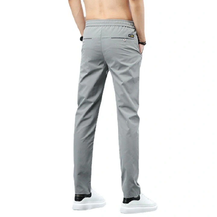 Ice silk slacks men's small straight leg loose stretch thin quick-drying sports pants breathable