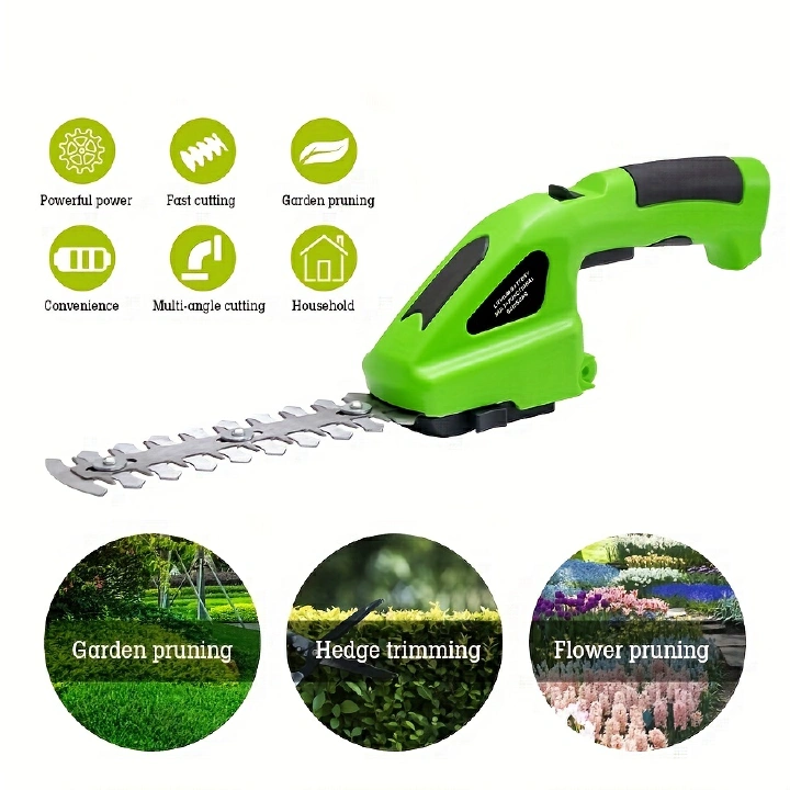 Cordless Battery Powered 2-in-1 36V Rechargeable Electric Hand Held Grass Shear Hedge Trimmer Lawn Shrub Weeding Pruning Mower