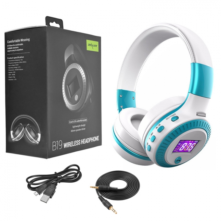 Zealot B19 Wireless Bluetooth Headphone Stereo Bass Earphone With Mic FM Radio TF Play LED Screen