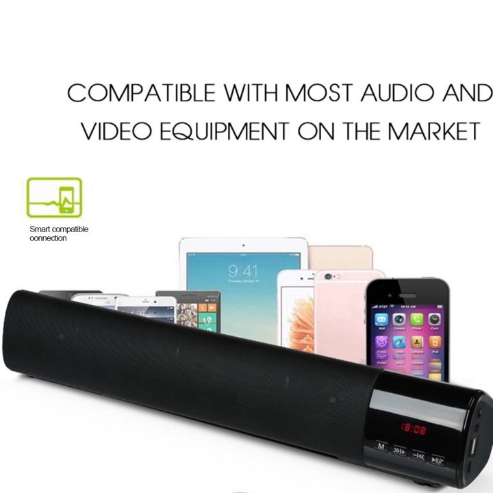 Portable Home Theater Sound Bar HIFI Mini Bluetooth Speaker Wireless Speaker TF FM Subwoofer