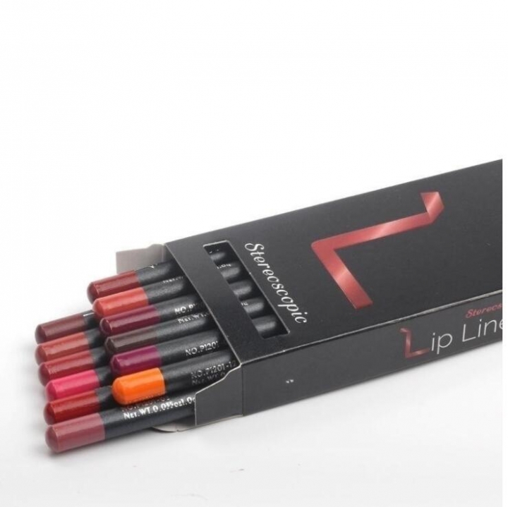 12pcs Makeup Matte Lip Pencil Eyeliner Eye Shadow Cosmetic Kit Long Lasting  Contour Liner Pencil