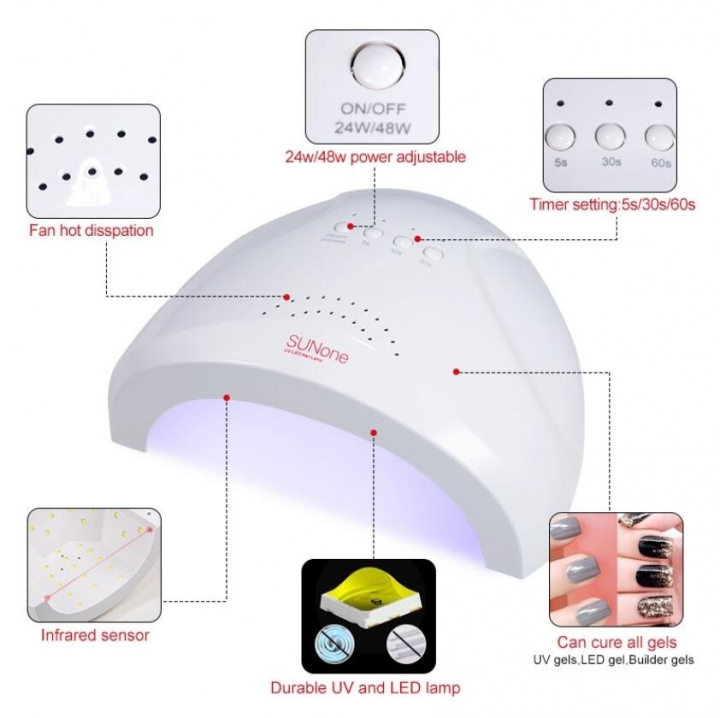 Sunone 48W Professional UV/LED Lamp Nail Dryer Manicure Tool Beauty Nail Gel Lamp For Gel Nails
