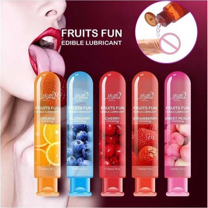 Sex Lubricant Fruit Flavor Edible Water Based Oral Sex Enhancement Body Lubricant Lube 5 Flavours