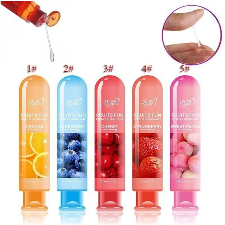Sex Lubricant Fruit Flavor Edible Water Based Oral Sex Enhancement Body Lubricant Lube 5 Flavours