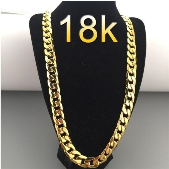 Fashion Luxury Jewerly 18k 24inches Yellow Gold plated Necklace and Bracelet for Women and Men