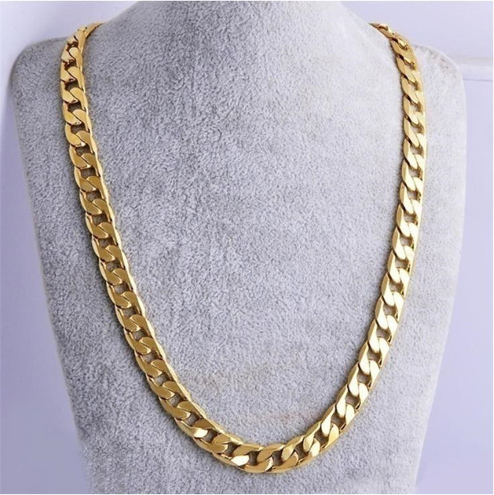 Fashion Luxury Jewerly 18k 24inches Yellow Gold plated Necklace and Bracelet for Women and Men