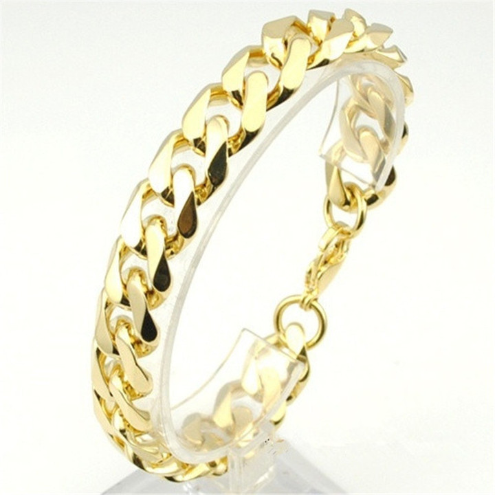 Fashion Luxury Jewerly 18k 24inches Yellow Gold plated Necklace and Bracelet for Women and Men