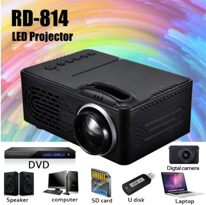HD Multimedia Portable LED Projector Home Theater HDMI VGA AV USB SD Lamp Remote Control Projector