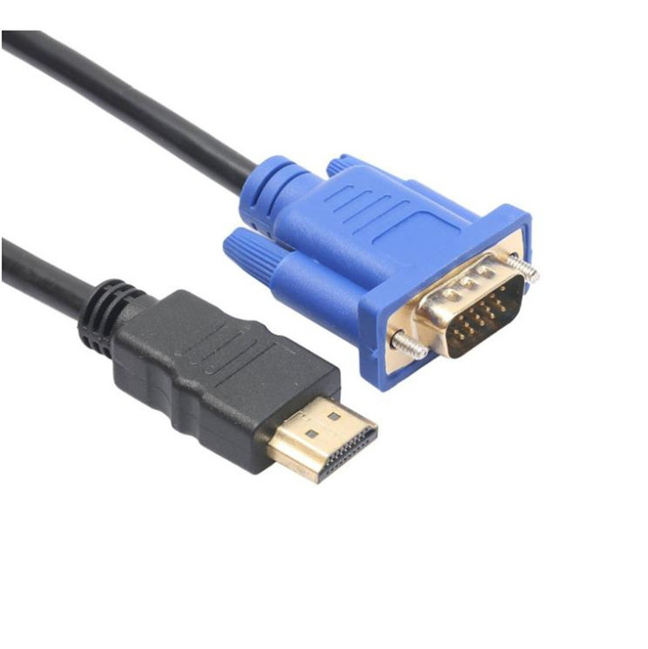 HDTV 1.8M HDMI Male To VGA Adapter Cable Connector Cable For PC TV Black P1A6
