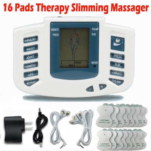 Electrical Stimulator Full Body Relax Muscle Therapy Massager,Pulse tens Acupuncture +16 pads