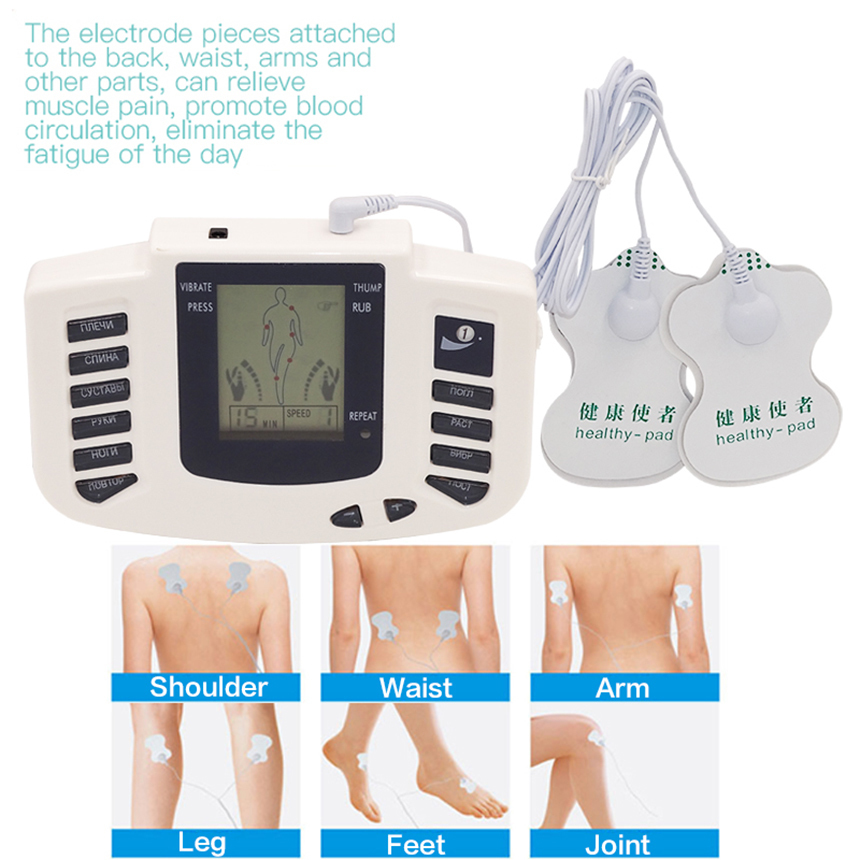 Electrical Stimulator Full Body Relax Muscle Therapy Massager,Pulse tens Acupuncture +16 pads
