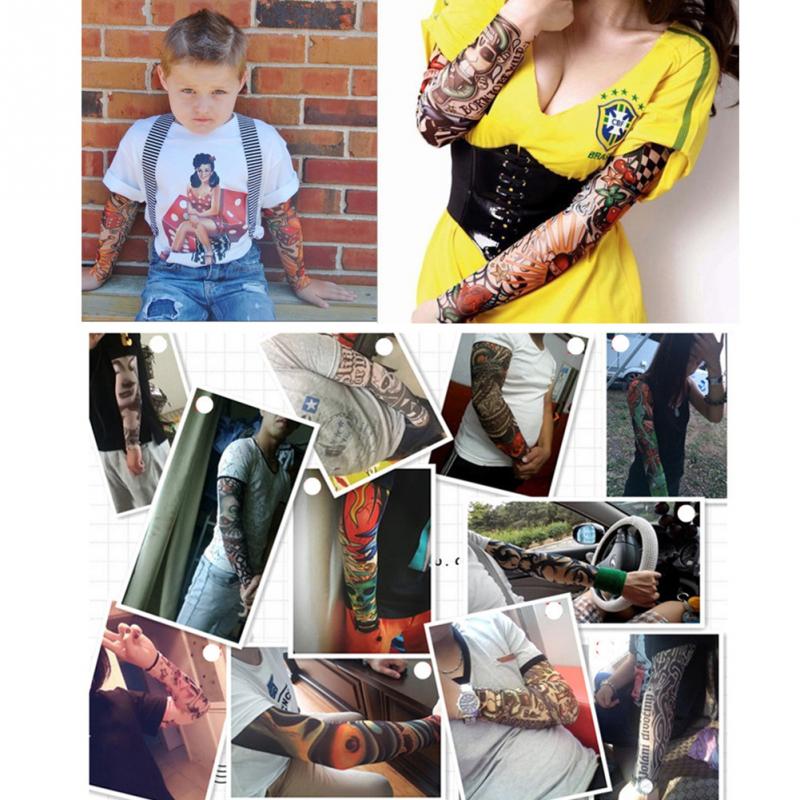 Tattoo Sleeve New Trendy high Elastic Fake Temporary Designs Summer sunscreen Body Arm Warmers UV