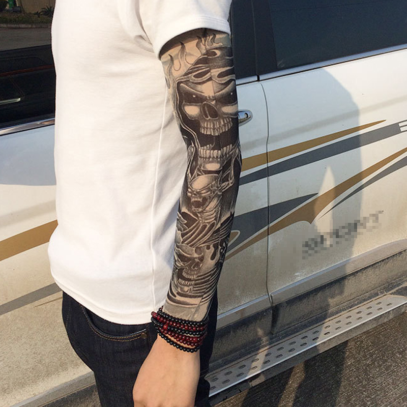 Tattoo Sleeve New Trendy high Elastic Fake Temporary Designs Summer sunscreen Body Arm Warmers UV