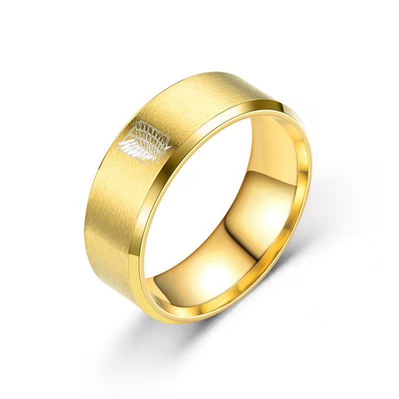 Attack on Titan  Stainless Steel Ring Wings Of Liberty Flag Finger Rings For Men Women Jewelry