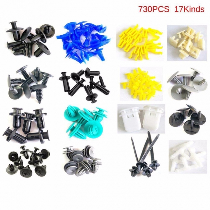 Mixed 730PCS Auto Fastener Car Universal Bumper Fixed Clamp Push Type Clip for All Car Fastener