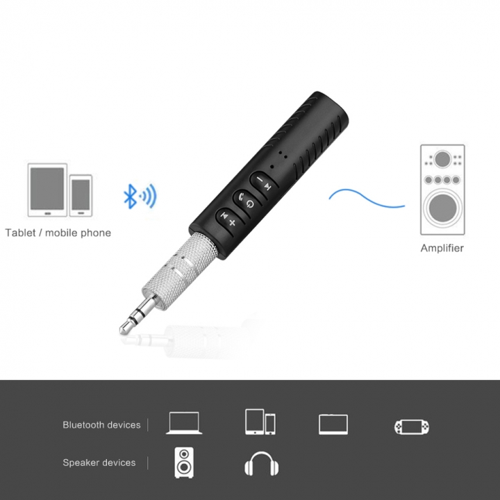 3.5 mm socket bluetooth car kit hands-free music audio receiver adapter stereo speakers