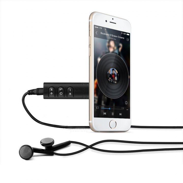 3.5 mm socket bluetooth car kit hands-free music audio receiver adapter stereo speakers