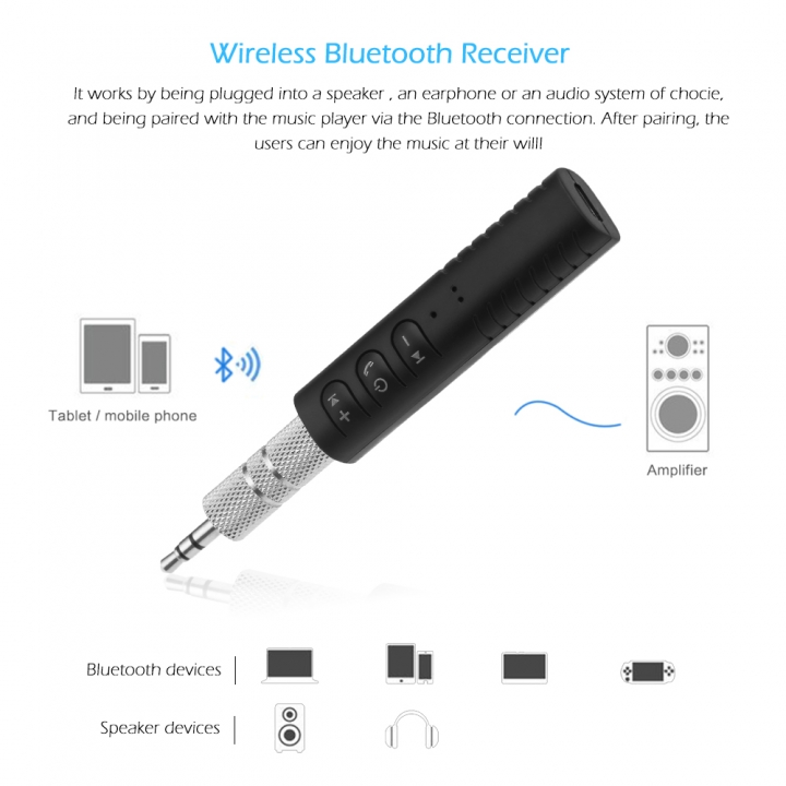 Mini Wireless Bluetooth Car Kit Hands free Bluetooth Jack Audio jack Receiver Adapter Bluetooth