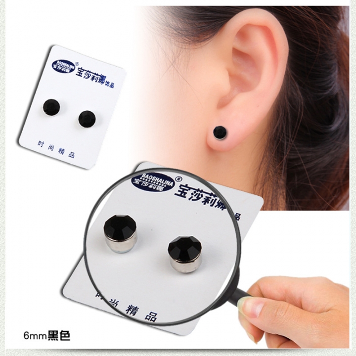 2 pairs/lot Health Magnet Colored Diamond Earless Earrings Boy and Girl Fake Earrings  Fashion Jewellery